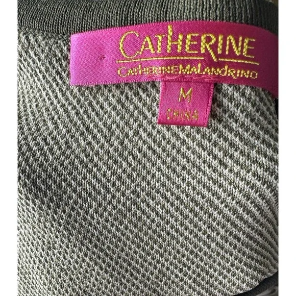 Catherine Malandrino Olive Green Animal Print Fit & Flare Dress Size M - Picture 7 of 8